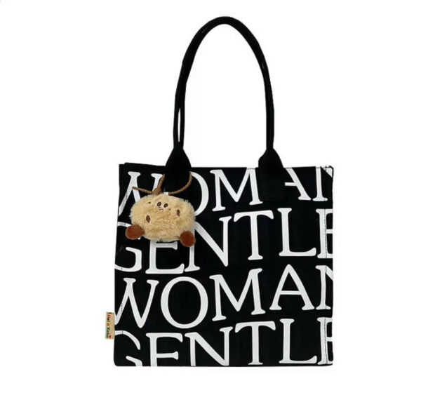 Bolso Lona Letras Negro
