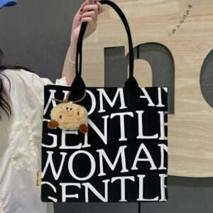 Bolso Lona Letras Negro: imagen 3