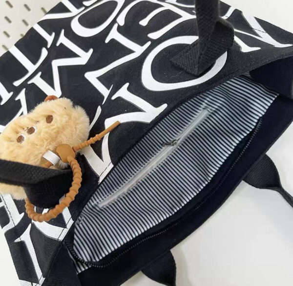 Bolso Lona Letras Negro